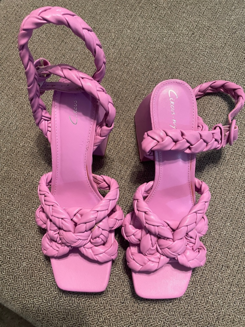 Circus Ny Braided Pink Block Heel Sandals